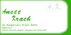 anett krach business card